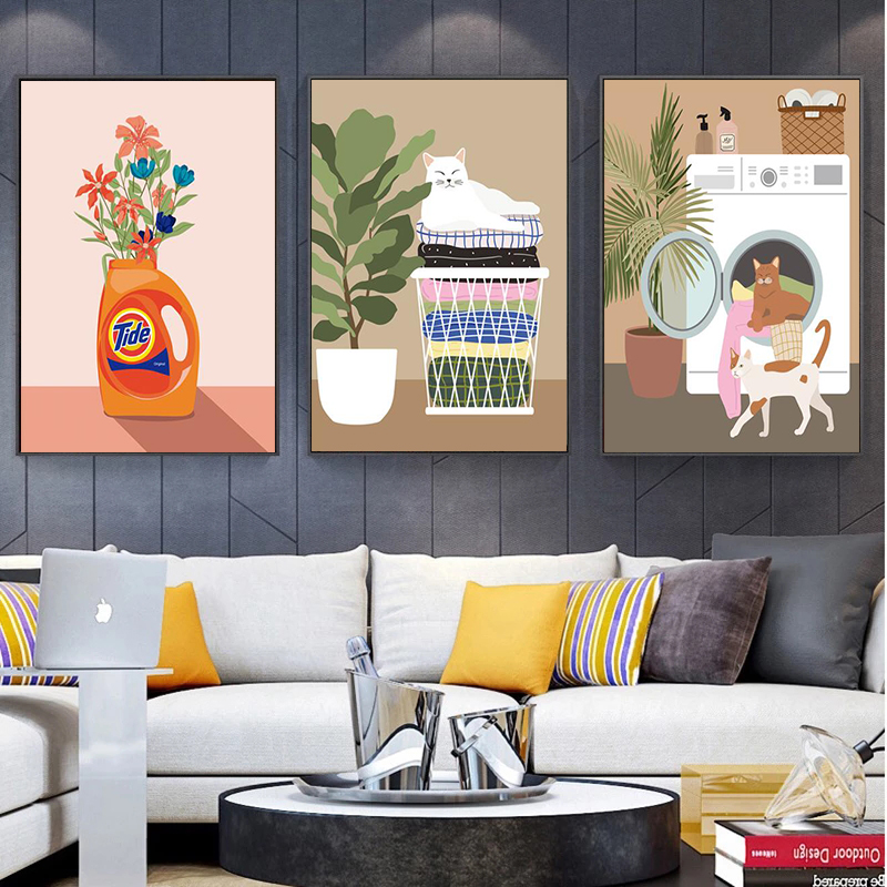 Tech Room Accessories - Laundry Room Wall Decor Laundry Cats