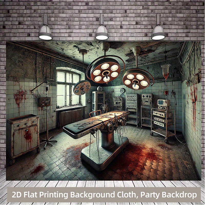 Tech Room Accessories - Abandoned Operating Room Tapestry, Horror Medical