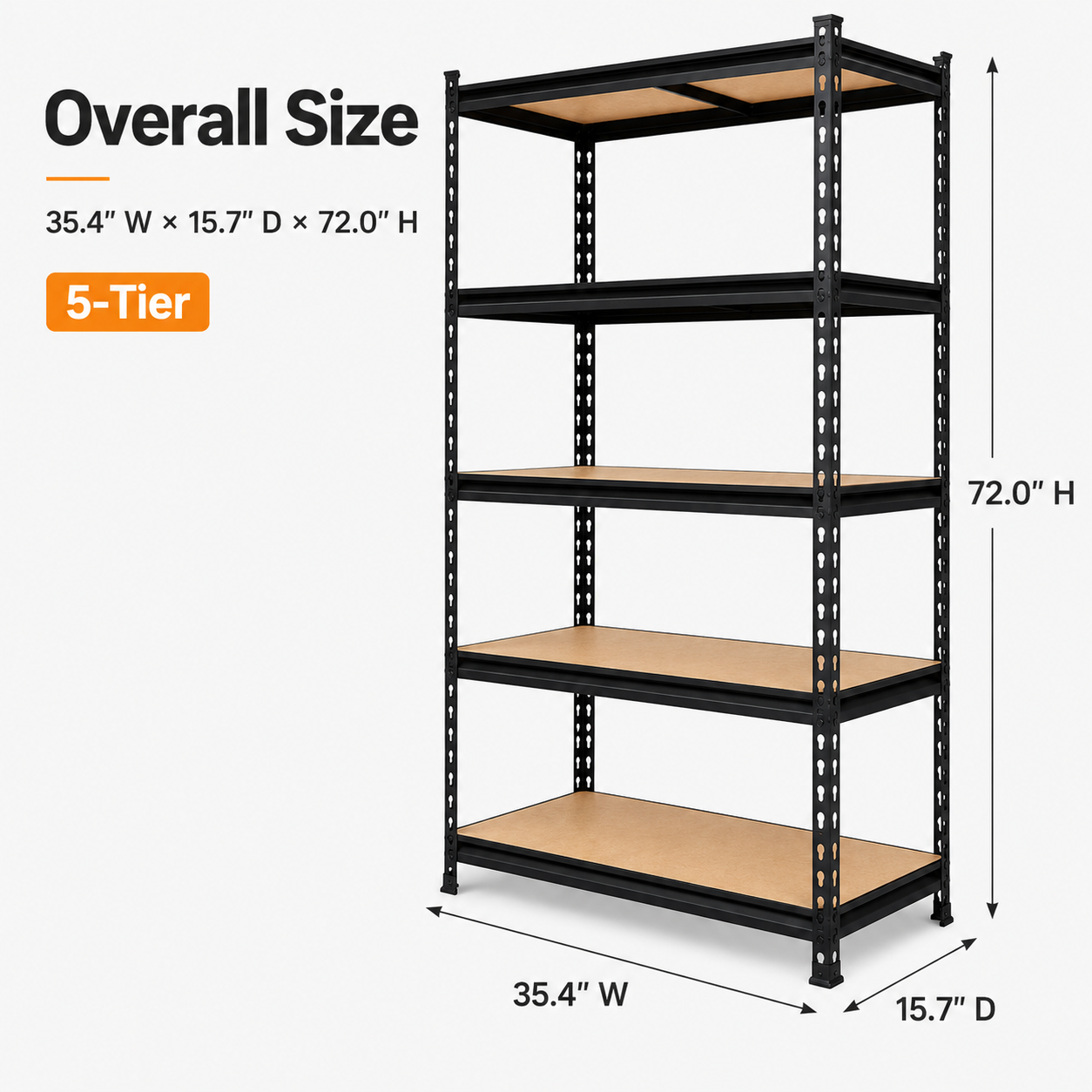 Heavy Duty 5-Tier Metal Shelvi - Tech Room Accessories ulasan dan harga